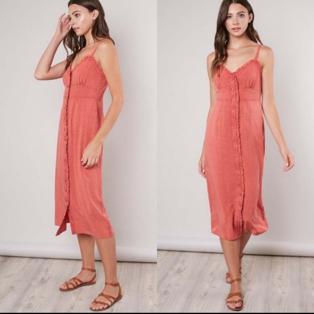 Mineral Washed Boho Midi Dress